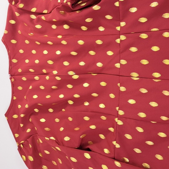 SHEIN Gold Dots Burgundy Red Tunic Size XL US 12 - Picture 11 of 15